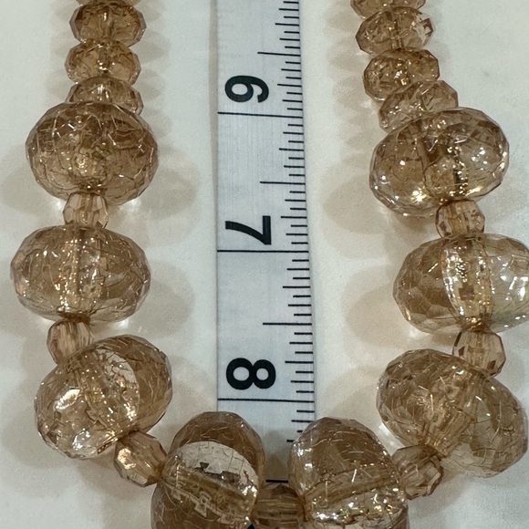 Lydell NYC Champagne Faceted Chunky Beaded Statement Necklace | Graduated 16”L - Picture 10 of 11